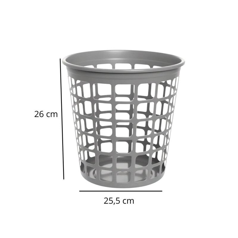 Cesto redondo calado 9 lts GRIS