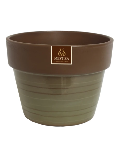 MACETA CERAM GRETA MORENA ACEITUNA MESTIZA D21/H17CM MACETA CERAM GRETA MORENA ACEITUNA MESTIZA D21/H17CM