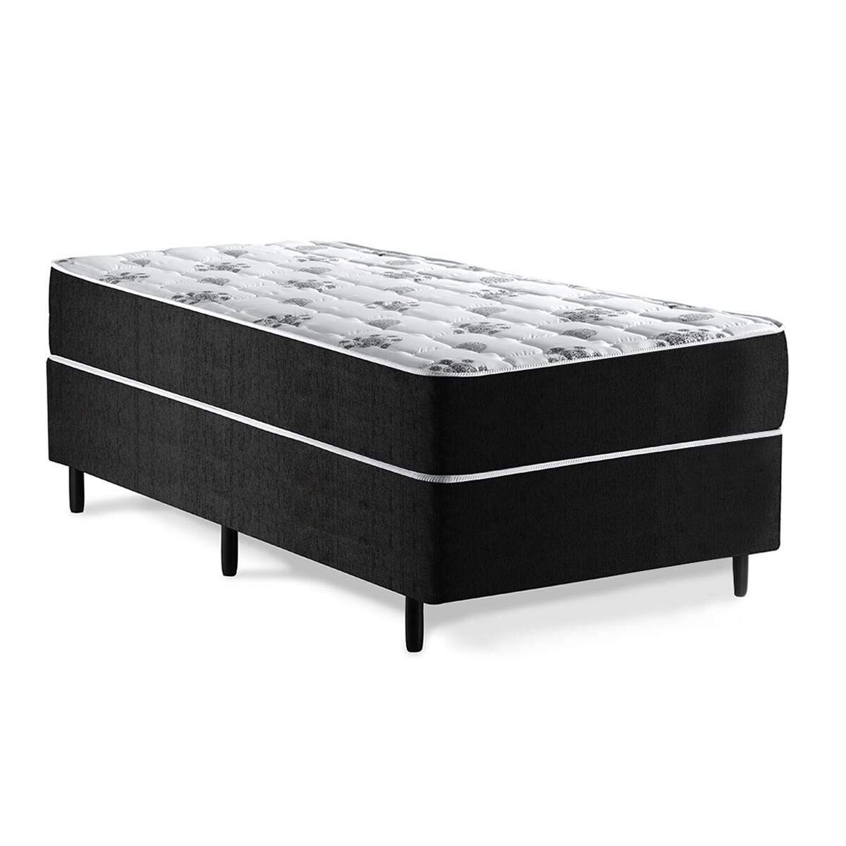 SOMMIER UNA PLAZA 78CM BASE CAMA COLCHÓN REVERSIBLE ANTIÁCAROS 