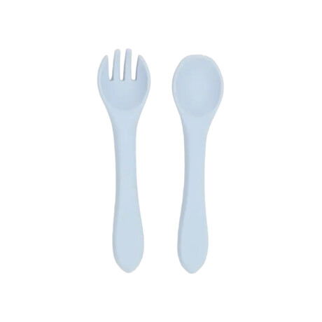 Set de dos cubiertos de silicona Azul