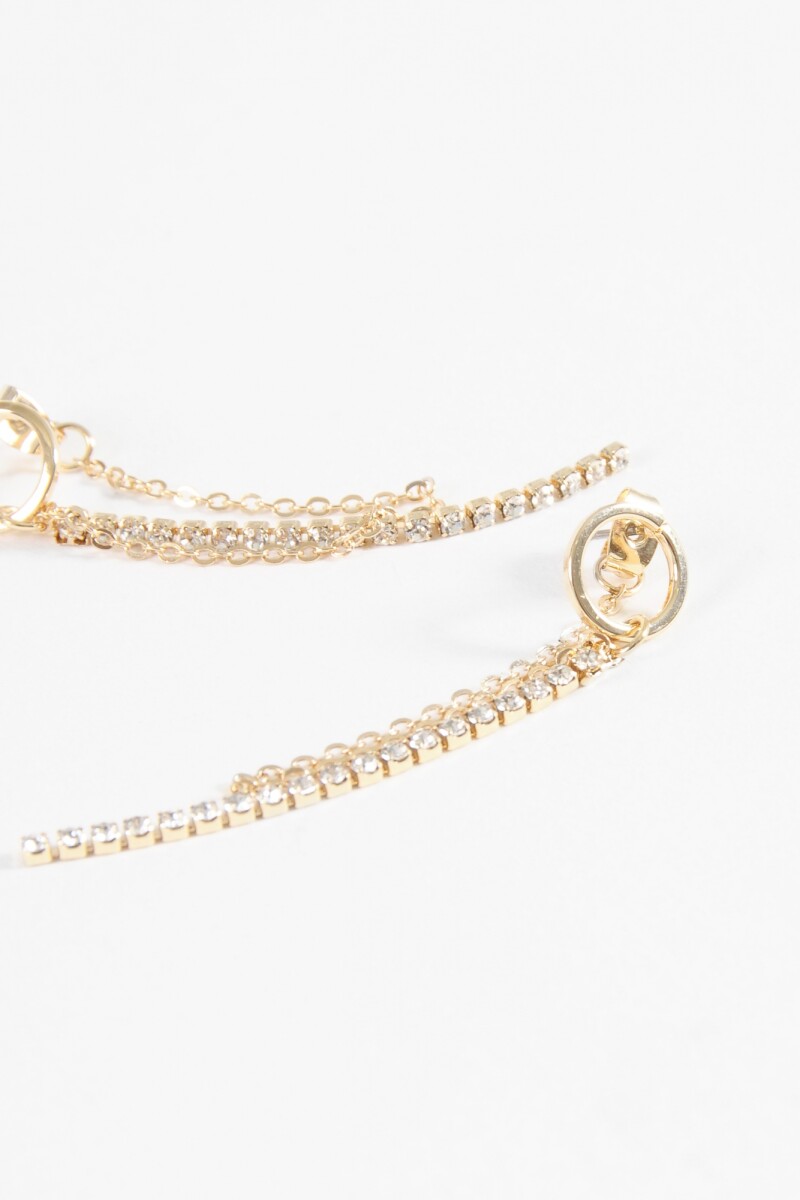 Aros strass dorado