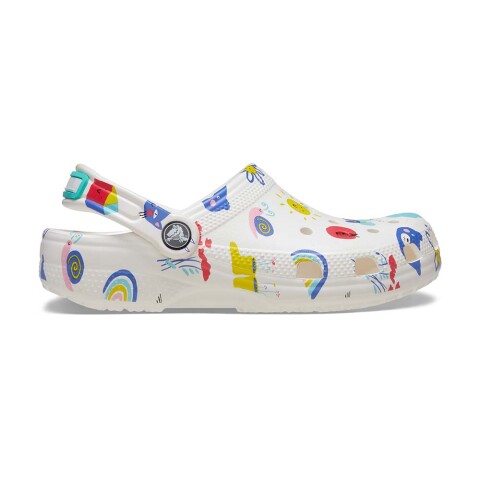 Classic Doodle Print Clog T - Niños White/multi