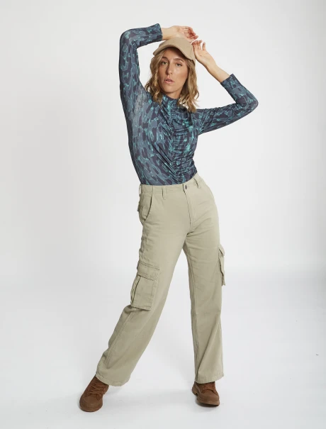 Pantalon cargo beige