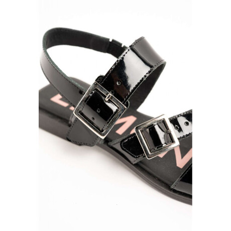 Sandalias De Doble Hebilla Negro