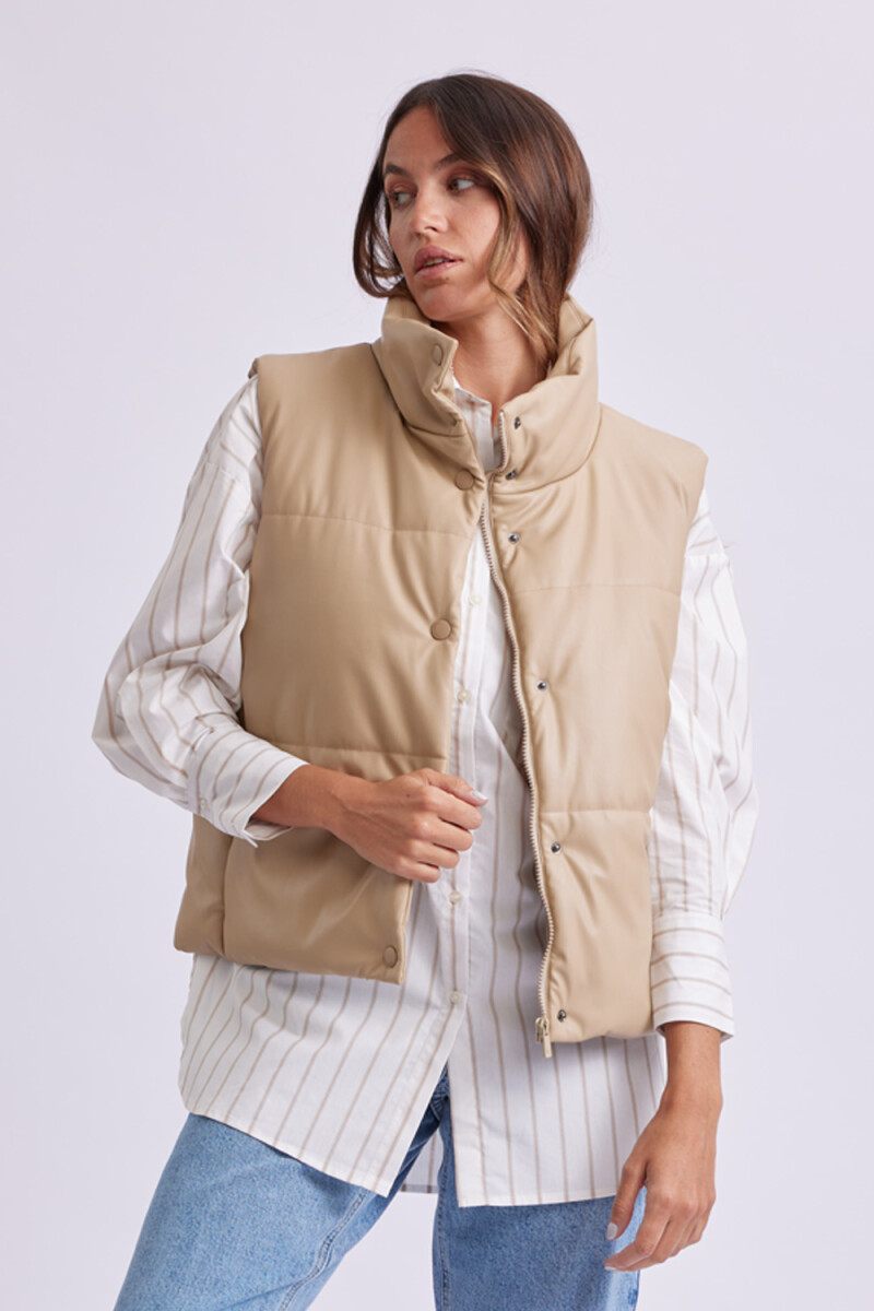 Chaleco pu Beige