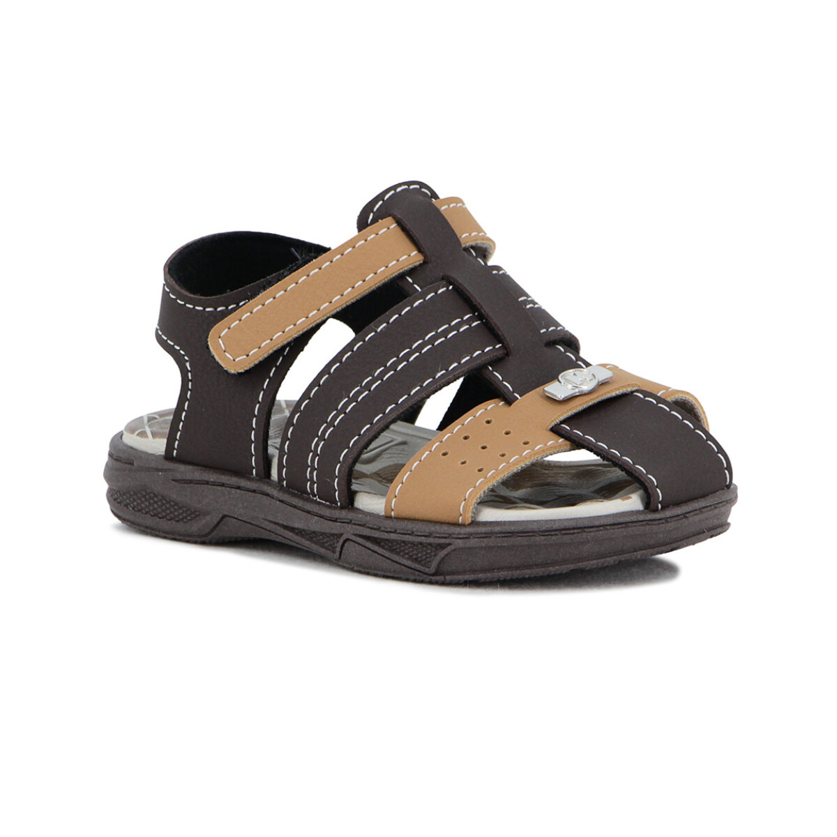 Molekinho Sandalia Casual Infantil Napa Floter Rustico Neo - Cafe-caramelo 