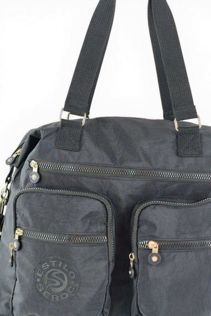 Bolso grande con bolsillos Negro