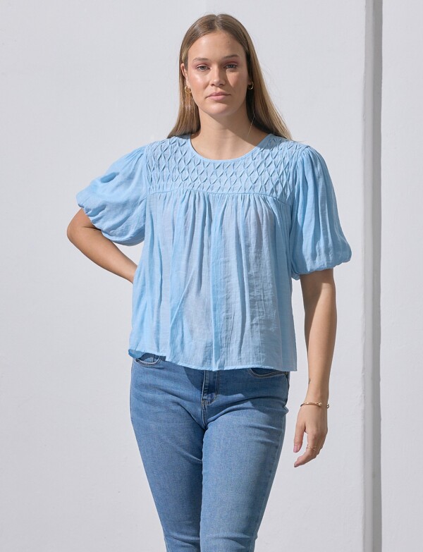 Blusa Frunces CELESTE