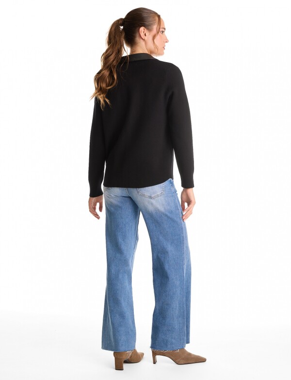 Sobrecamisa Combinada Eco Cuero NEGRO