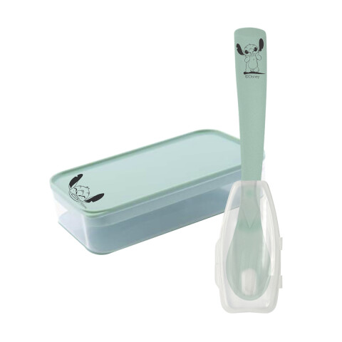 Set Bebé con Cuchara con Protector y Pote Simonaggio Stitch U