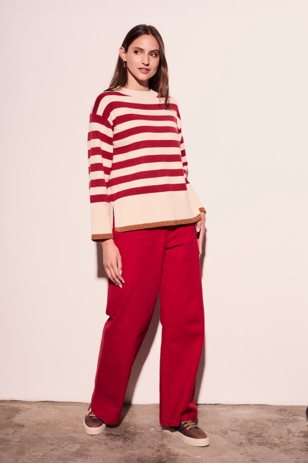 Sweater Rayado Rojo