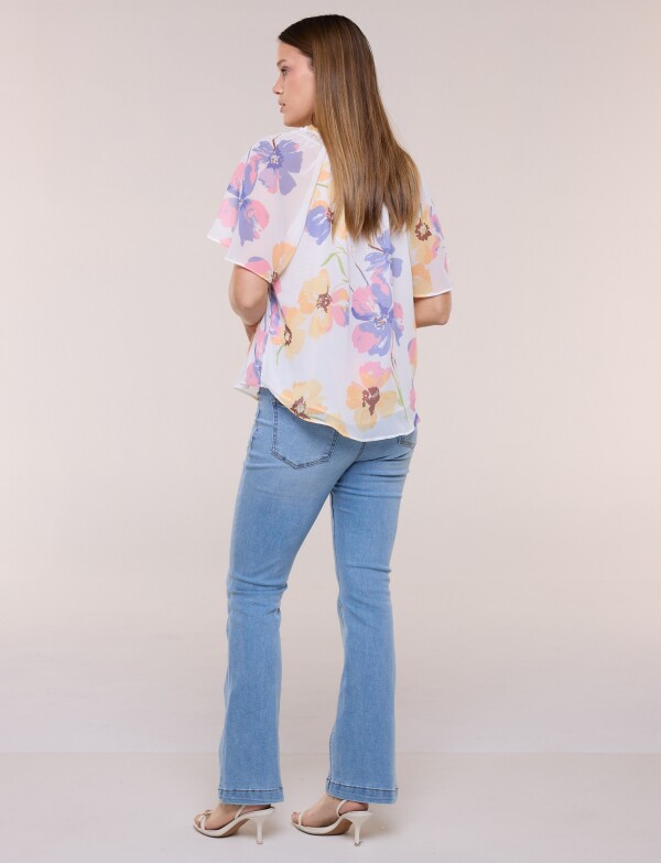 Blusa Flores Acuareladas BLANCO/MULTI