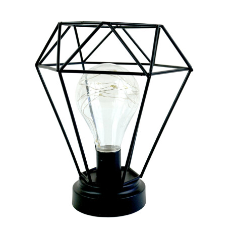 LAMPARA METAL CALADA C/BOMBITA LUZ LED A PILA 15X20CM LAMPARA METAL CALADA C/BOMBITA LUZ LED A PILA 15X20CM