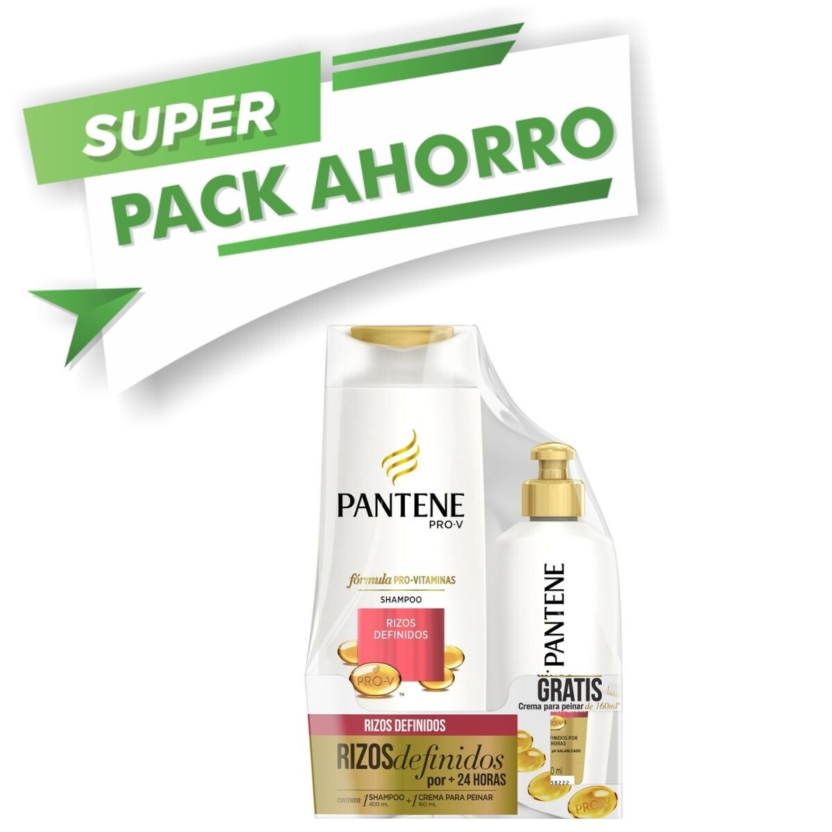 Shampoo Pantene Rizos Definidos - Pack Ahorro 400ML + CPP 160ML 