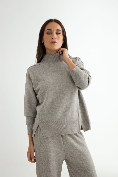 CONJUNTO TEJIDO AZAFRÁN GRIS CLARO