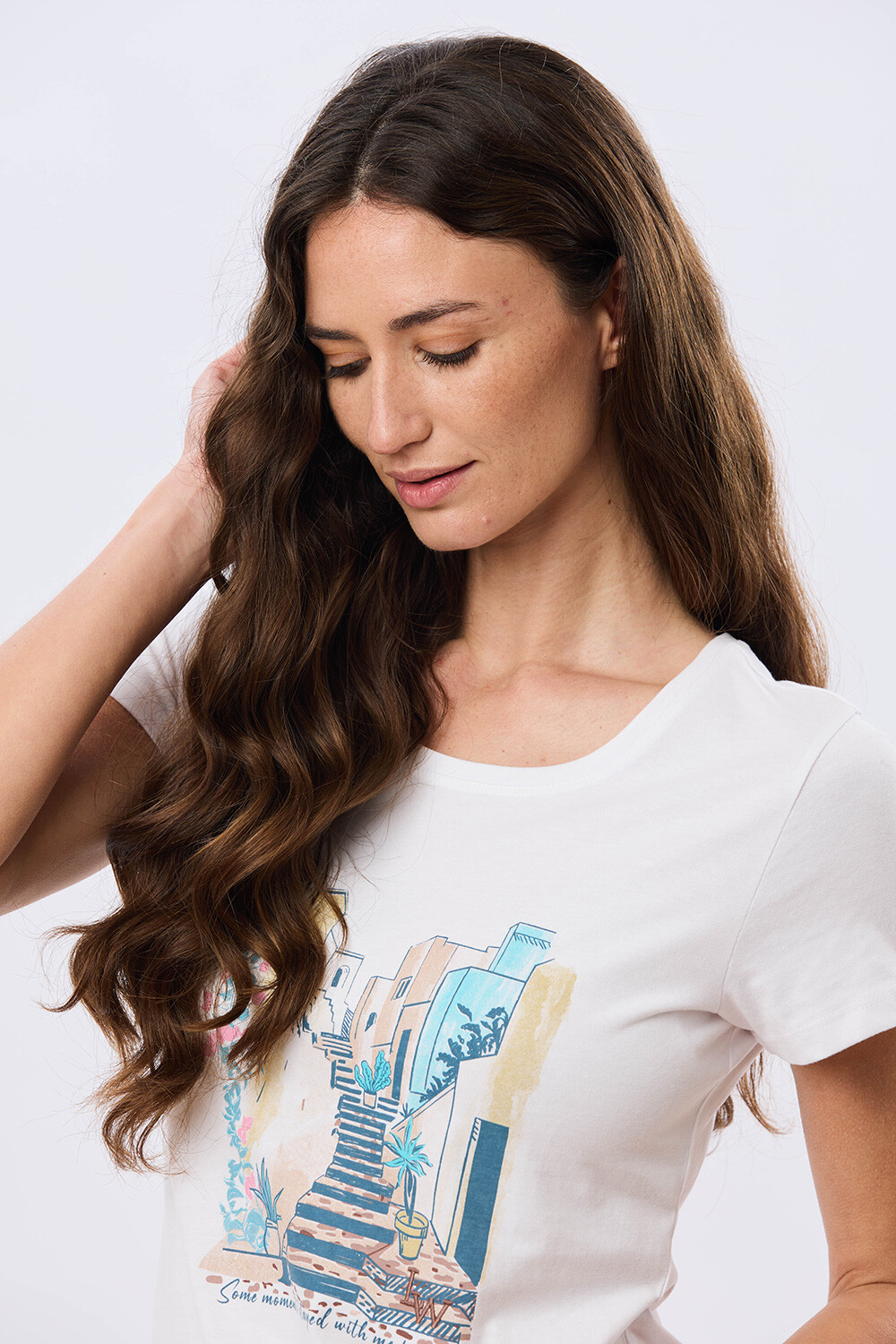 REMERA ESTAMPADA DE ALGODÓN Blanco