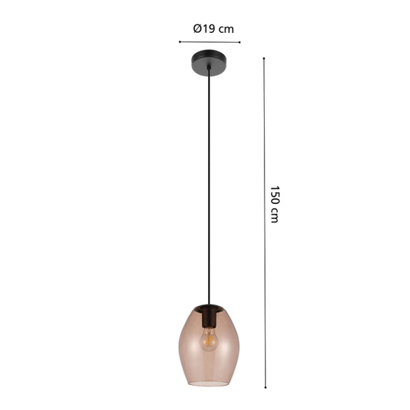 Colgante pantalla de vidrio marrón transparente EG0160