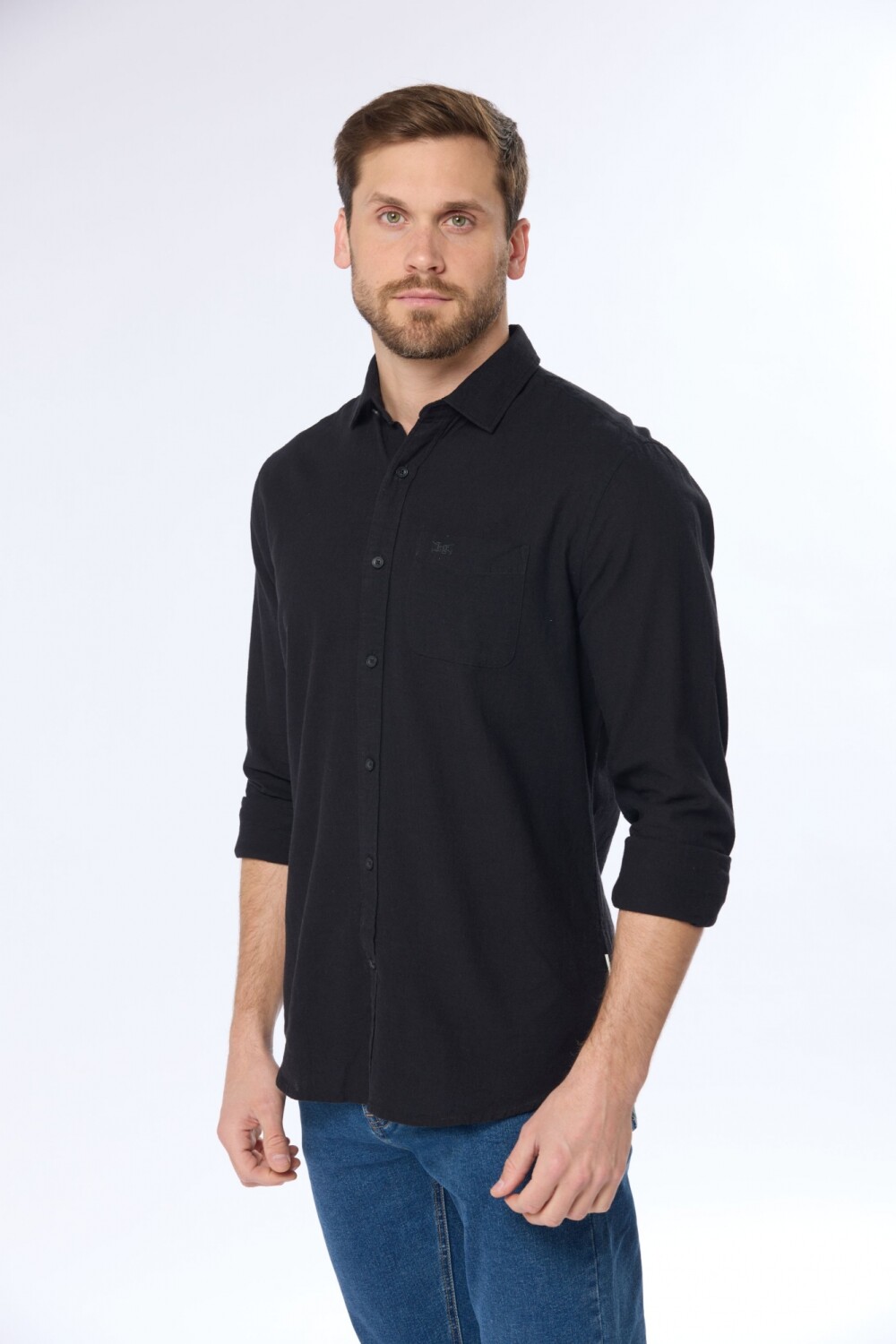 CAMISA DE LINO Negro