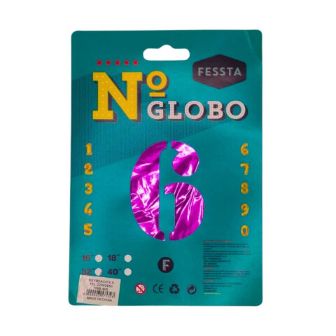 Globo Números 32" Fucsia SEIS