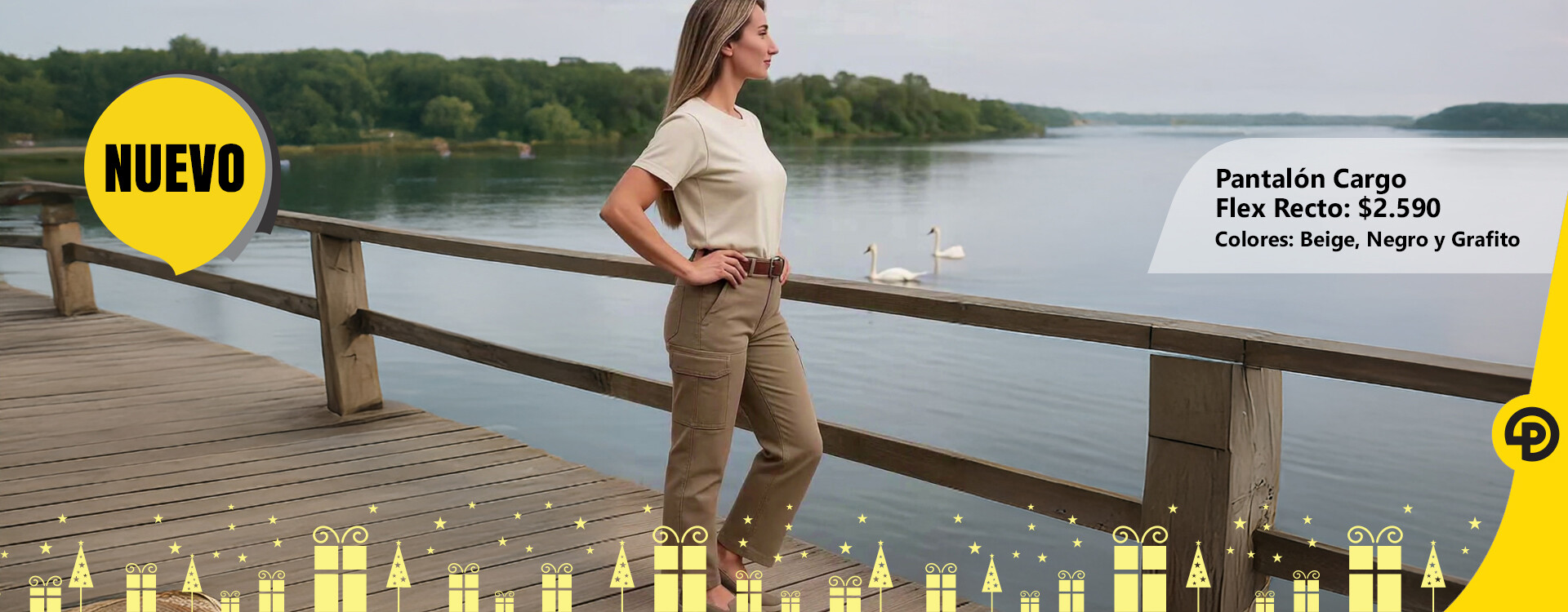 Pantalón Cargo Flex Recto Mujer