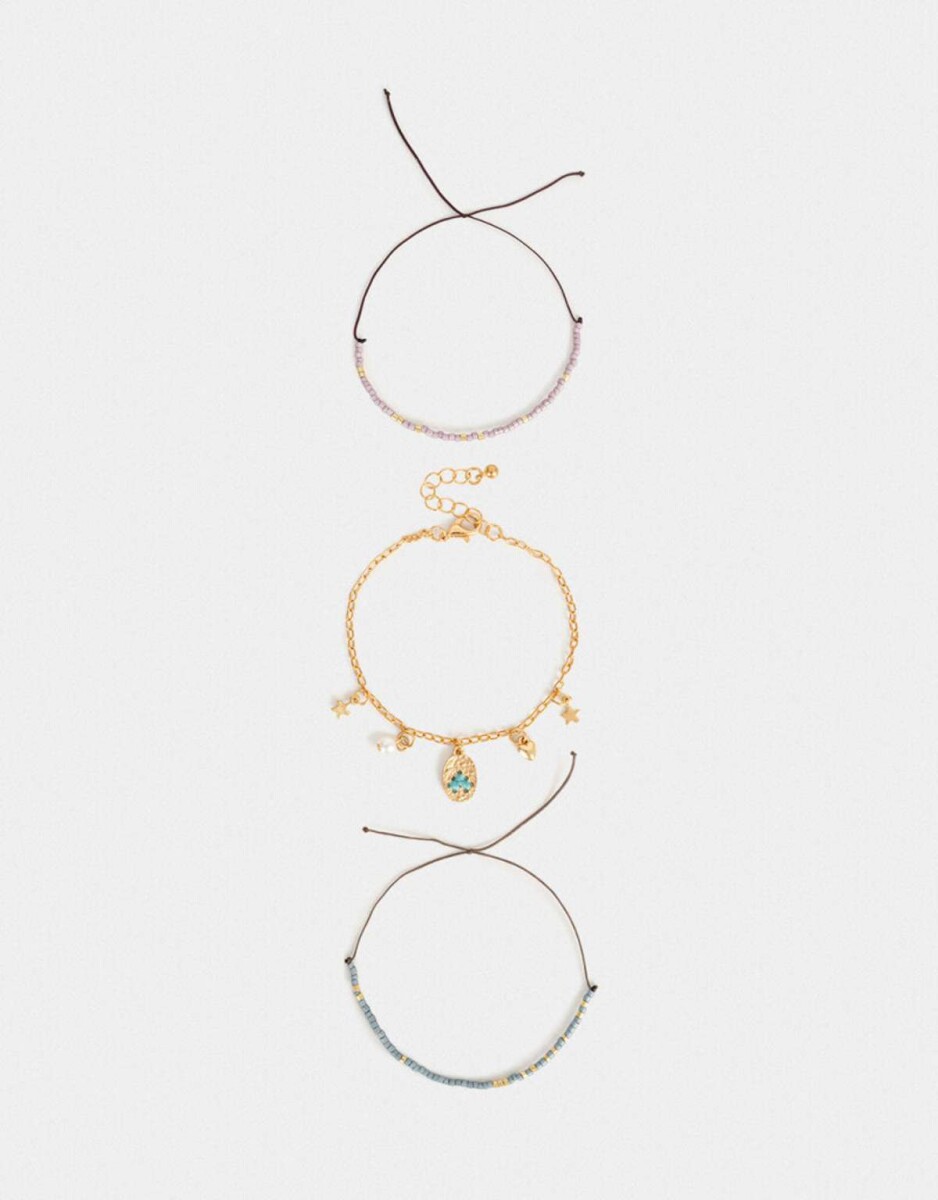 Pulseras Flexibles Sets Sun and spirals - Dorado 