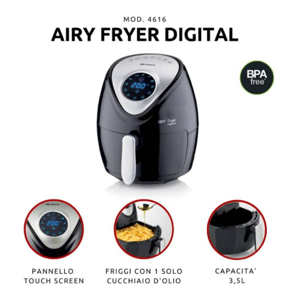 FREIDORA AIRE ARIETE BK/SLVR MOD.4616 negro