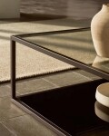Mesa de centro Blackhill 110 x 60 cm cristal y acero acabado negro
