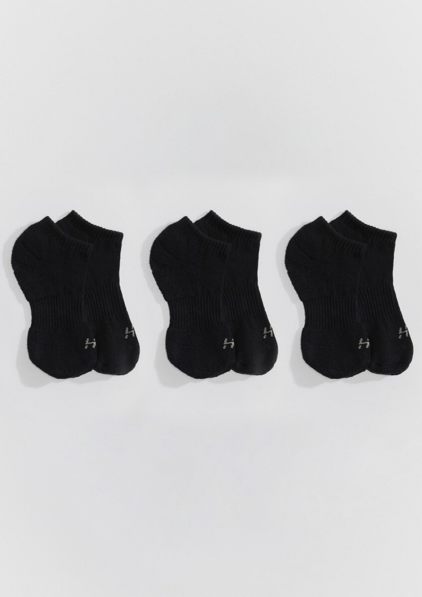 KIT CON 3 PARES DE MEDIAS ELASTIZADAS - NEGRO 