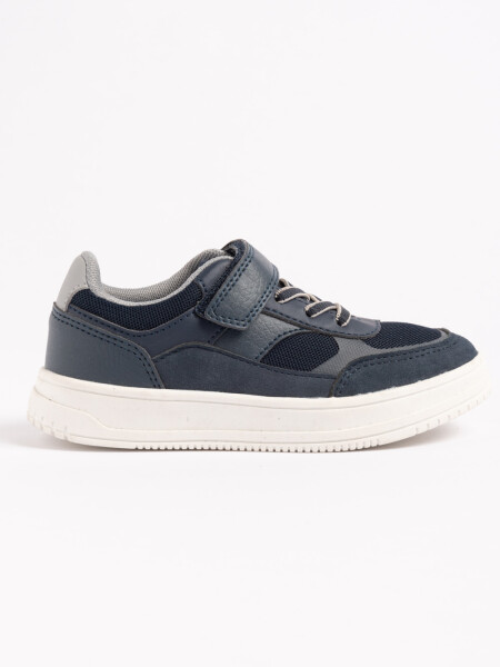 Zapatilla con velcro combinada Azul