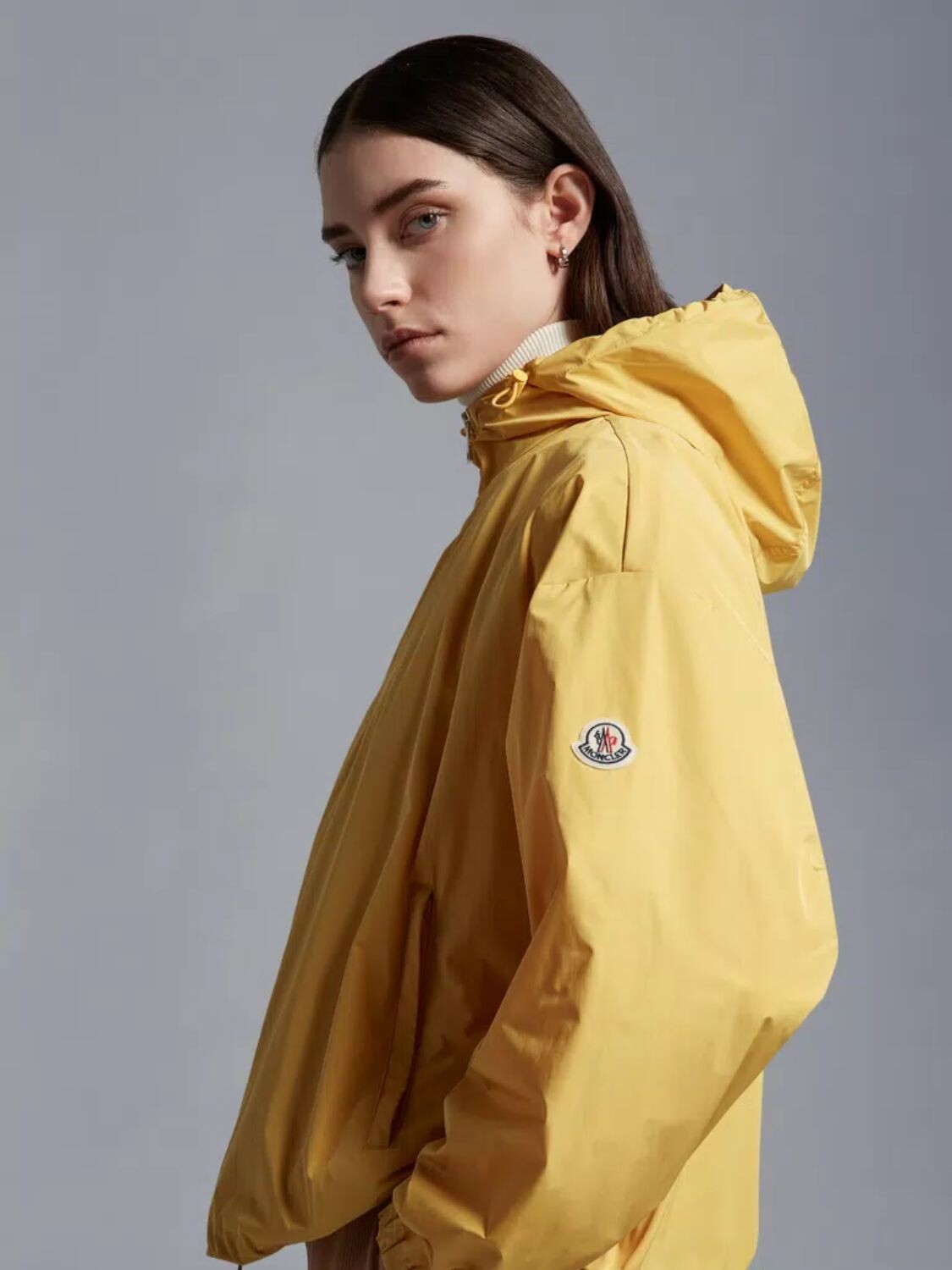 Moncler -Campera de nylon impermeable con capucha, tyx Amarillo