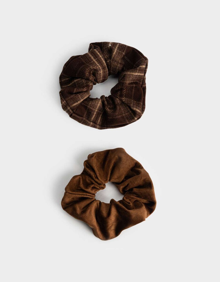 Set De Scrunchies - Marron Medio 