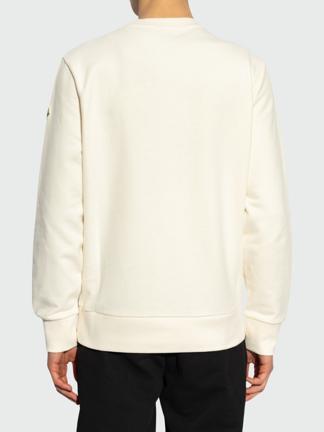 Moncler - Sudadera de Algodón con Logotipo Bordado Blanco