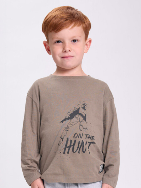Remera estampada Beige