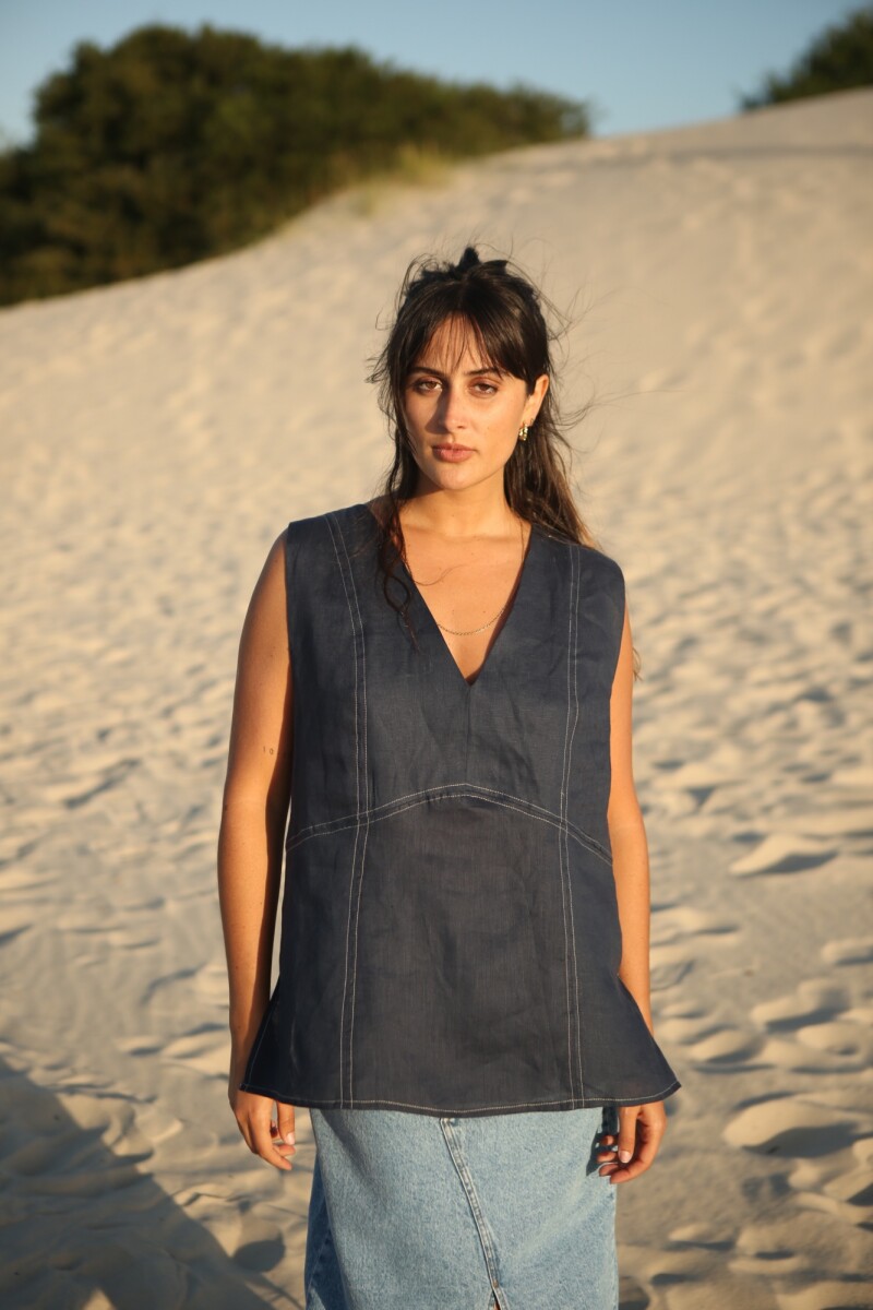 TOP MONA Azul Piedra