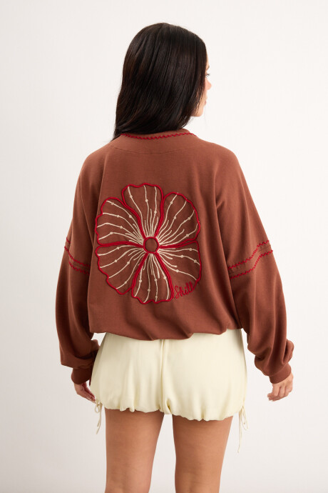 Campera Floral 2027 Marrón