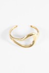Pulsera rígida curva acero dorado