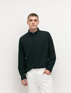 011665 CAMISA DE LINO HARRINGTON LABEL Negro
