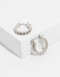 Aros Argollas Strass Argollas Con Strass - Plateado Rodio