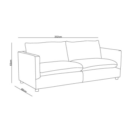 SOFÁ 3 CUERPOS TELA GRIS AMSTERDAM