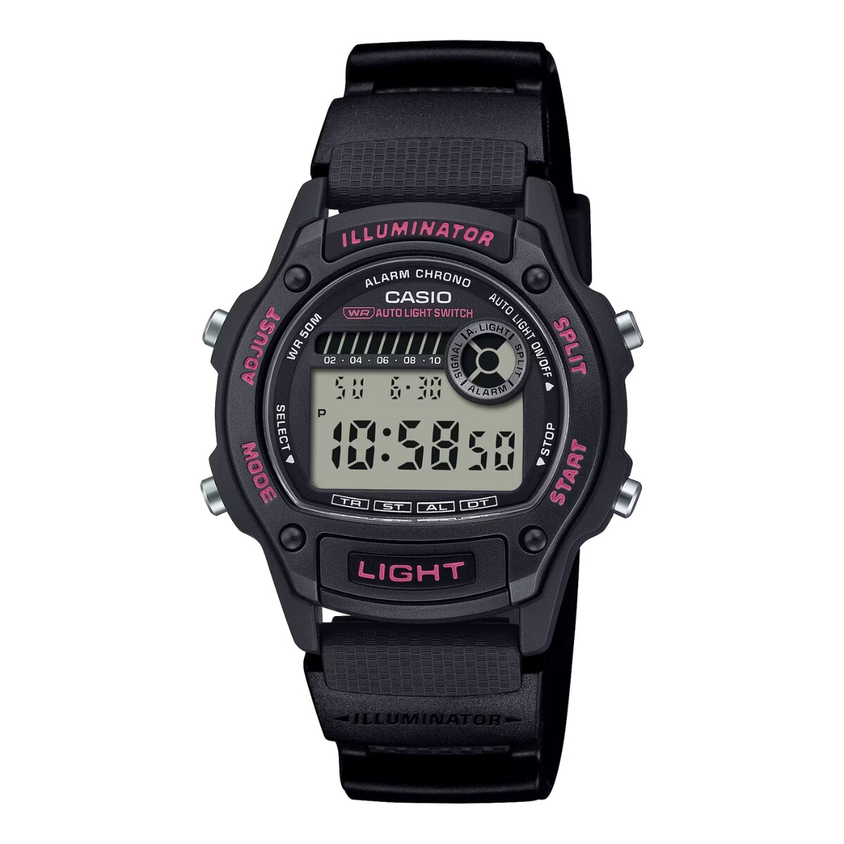 Reloj CASIO W220H-1A2VDF Resina Negro Esfera 36mm 