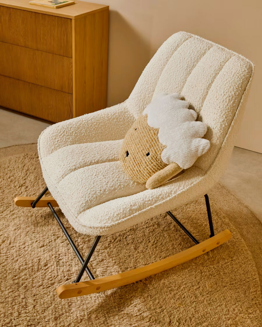 Almohadón en forma de oveja Milu de algodón beige 40 cm Almohadón en forma de oveja Milu de algodón beige 40 cm