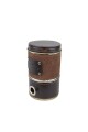 Yerbera forrada con dispensador Marron