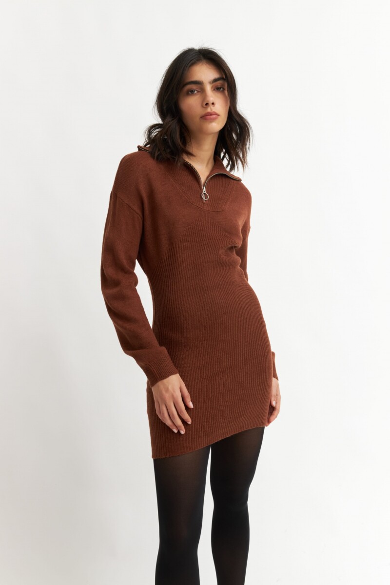 Sweater largo medio MARRON