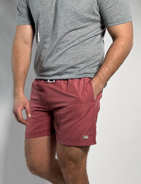 Short de baño liso Salvo Terracota