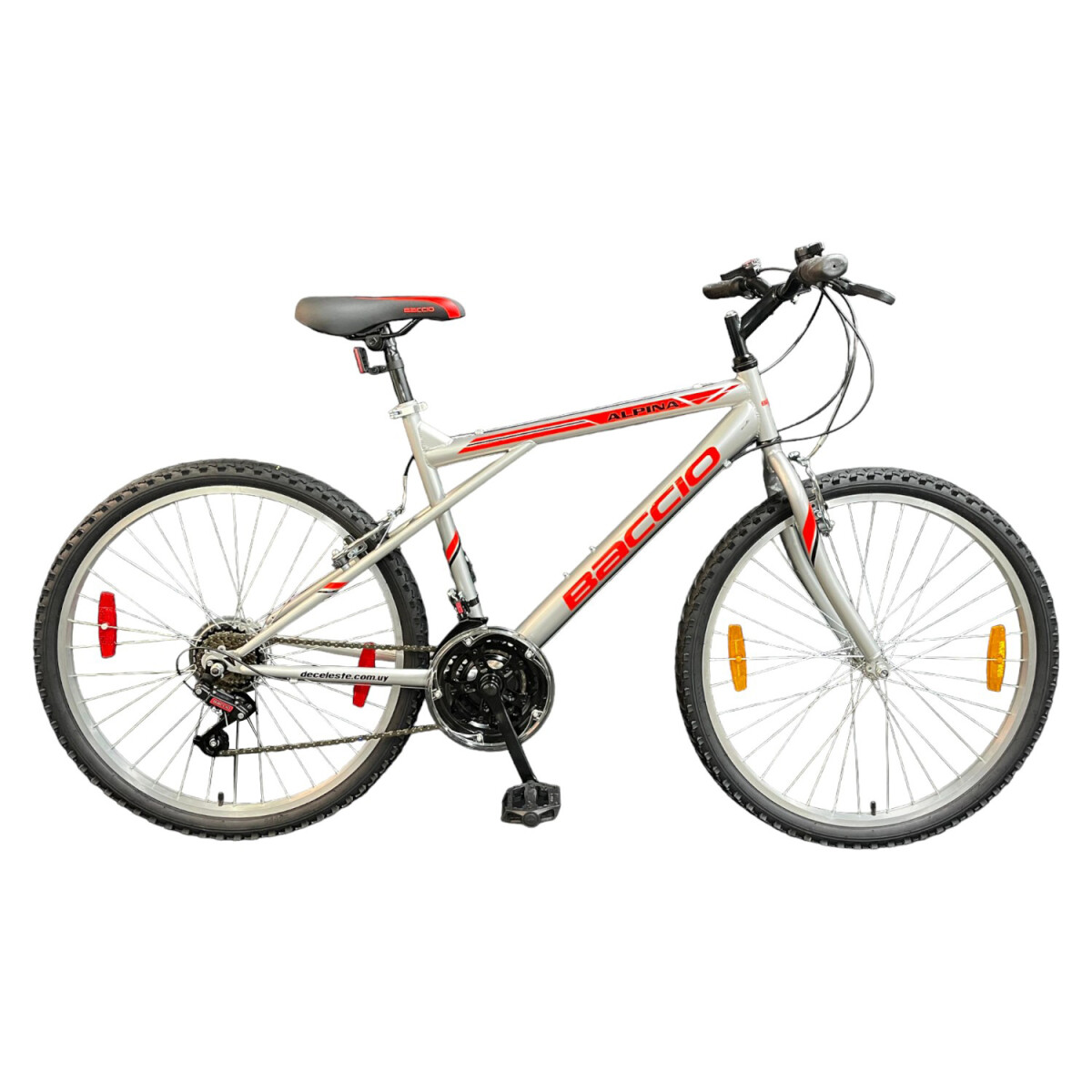 Bicicleta Baccio Alpina Man Montaña rodado 26 con 21 cambios - GRIS/ROJO 