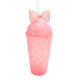 Vaso con Moño y Sorbito Rosa