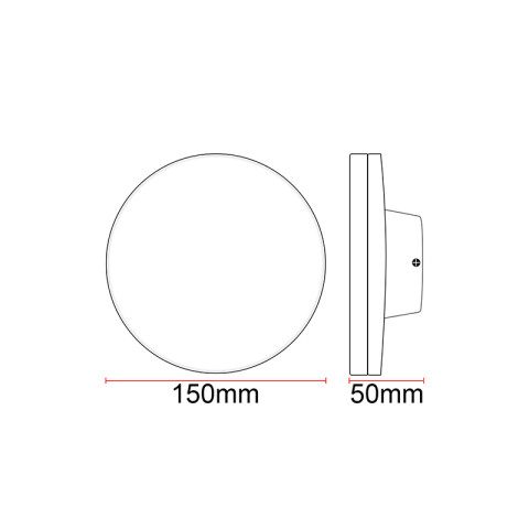 Aplique pared redondo ngo12W cálida IP65 600lm ZU0324