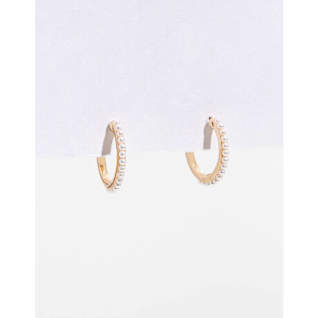 Argollas Con Perlas Dorado