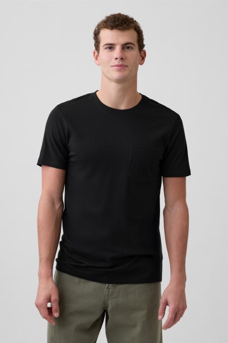 Remera Con Bolsillo Soft Hombre Black 22