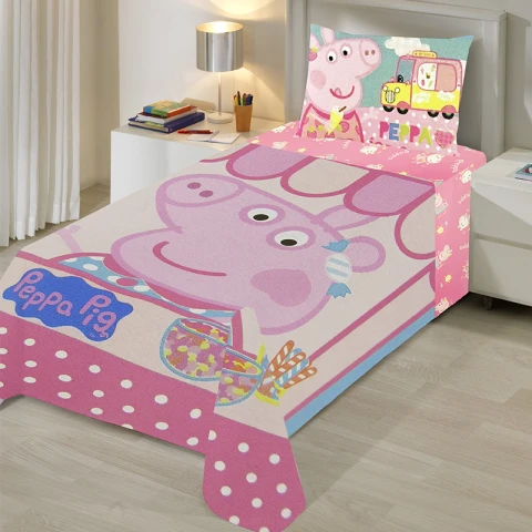 Juego Sábanas Infantiles Polar Peppa Pig 1 Plaza U